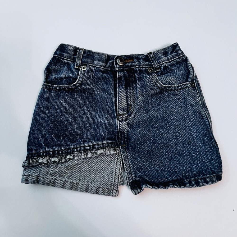 Vintage Arizona 3T Denim Skirt Ruffle Detail Cotton Blend